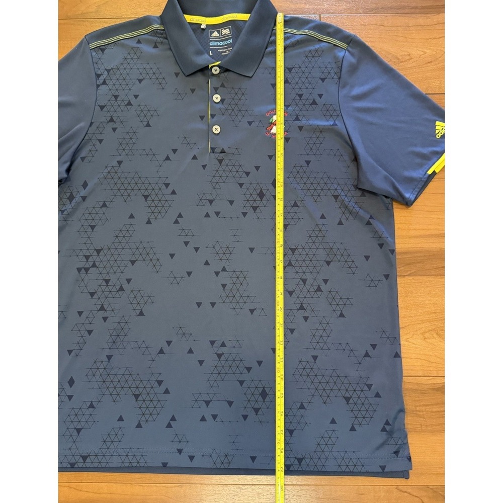 Adidas Climacool Polo Shirt Golf Club of Indiana Blue Yellow Men's Size Large L - Picture 8 of 10